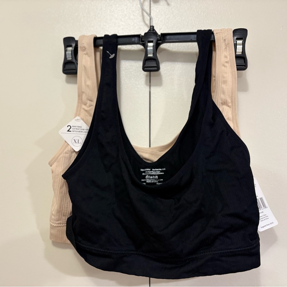 Hanes Black and Tan Sports Bras with Wide Straps - Picture 4 of 8